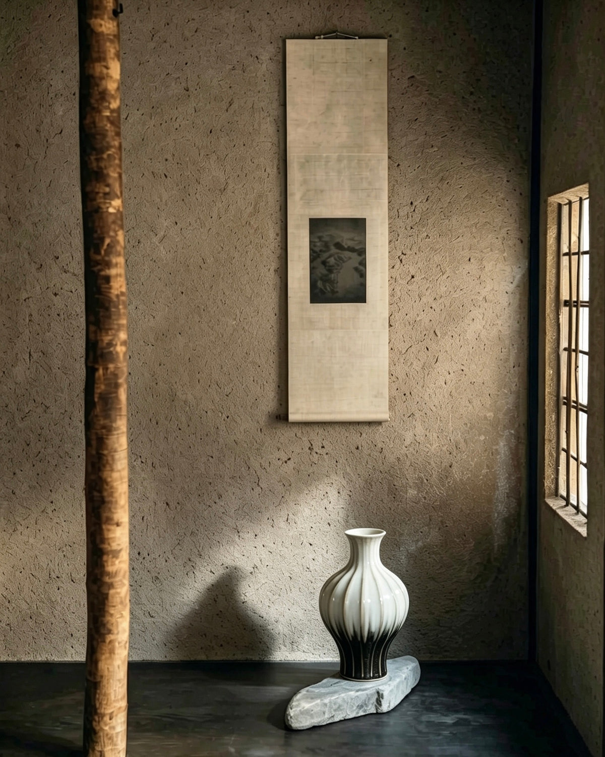 Hand‑Kiln‑Changed Ribbed Ceramic Vase