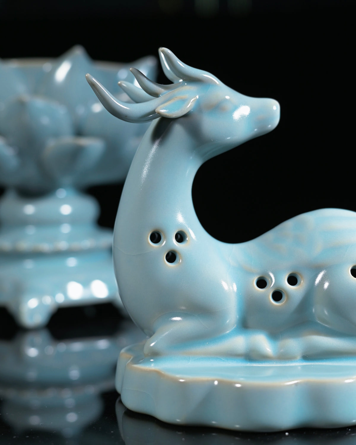 Song Style Ru Ware Sky-Blue Glaze Porcelain Incense Burner
