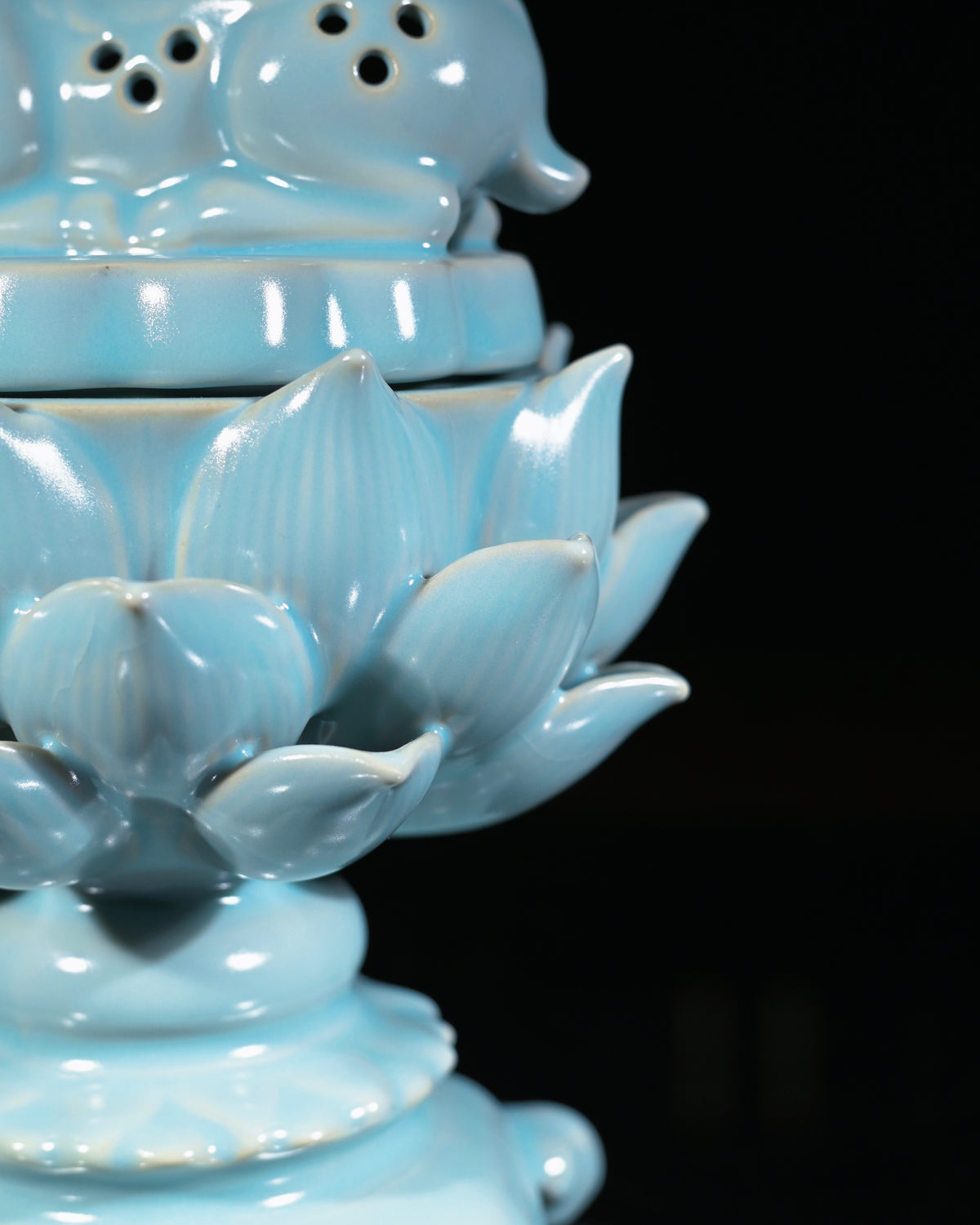 Song Style Ru Ware Sky-Blue Glaze Porcelain Incense Burner
