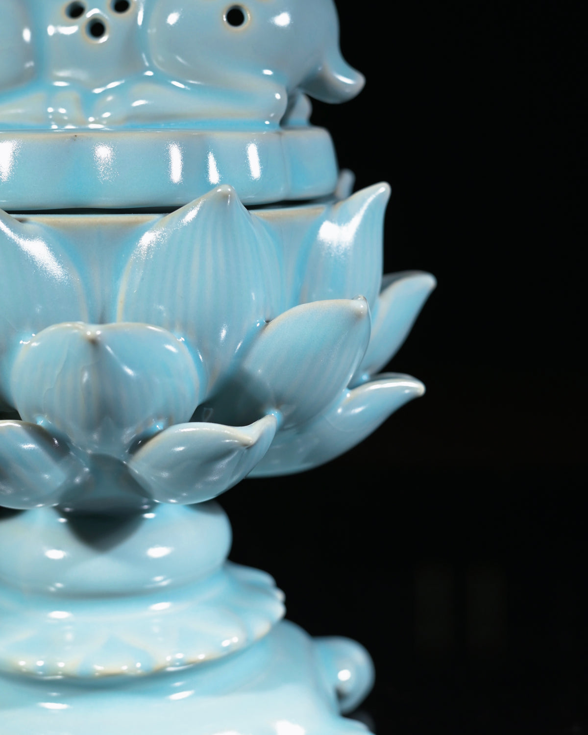 Song Style Ru Ware Sky-Blue Glaze Porcelain Incense Burner