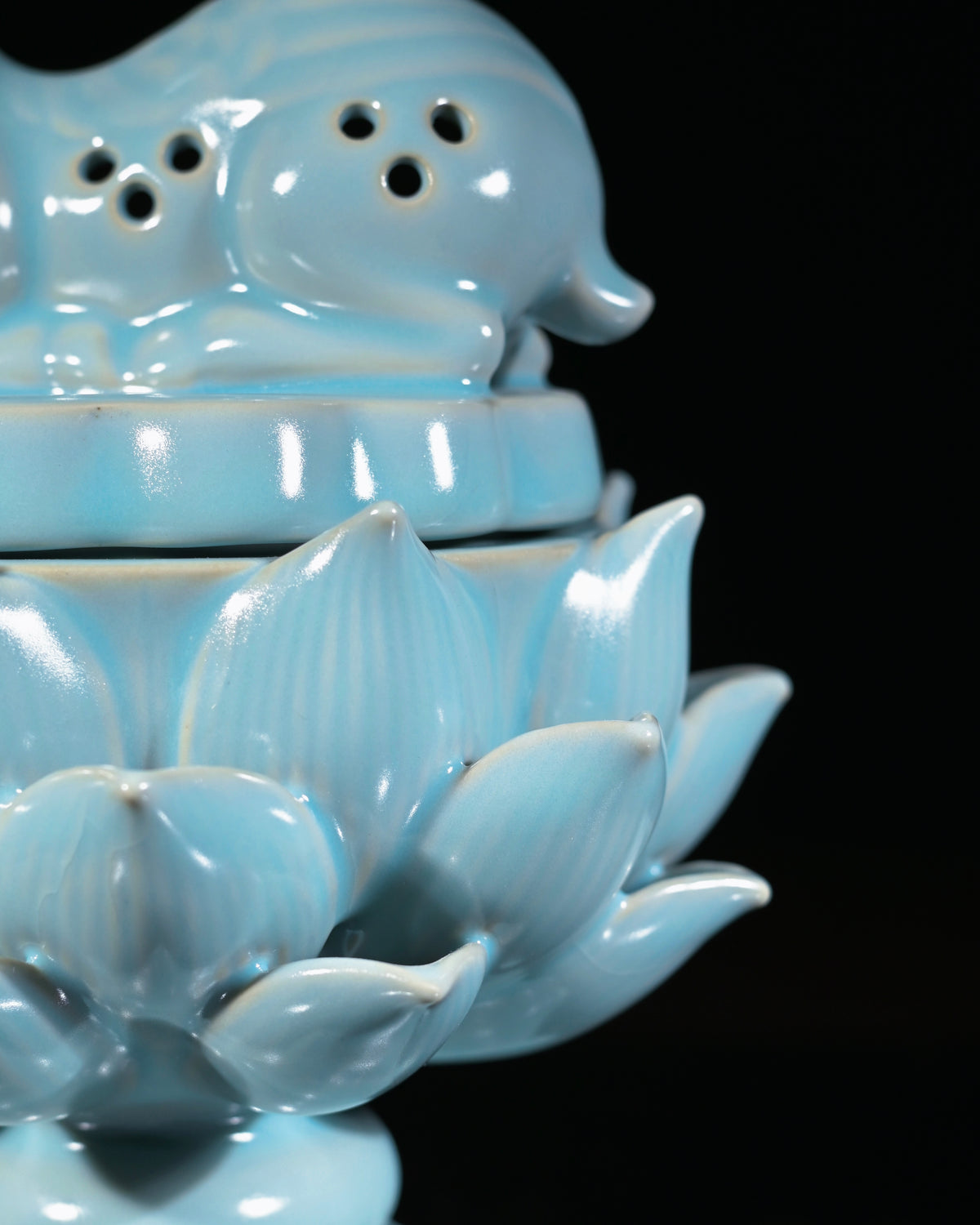 Song Style Ru Ware Sky-Blue Glaze Porcelain Incense Burner