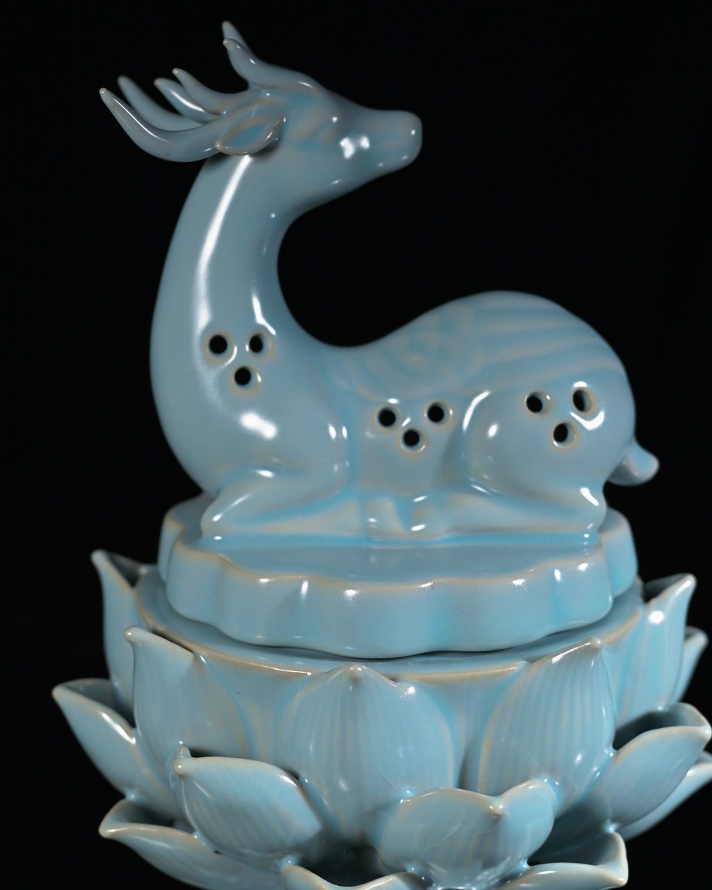 Song Style Ru Ware Sky-Blue Glaze Porcelain Incense Burner