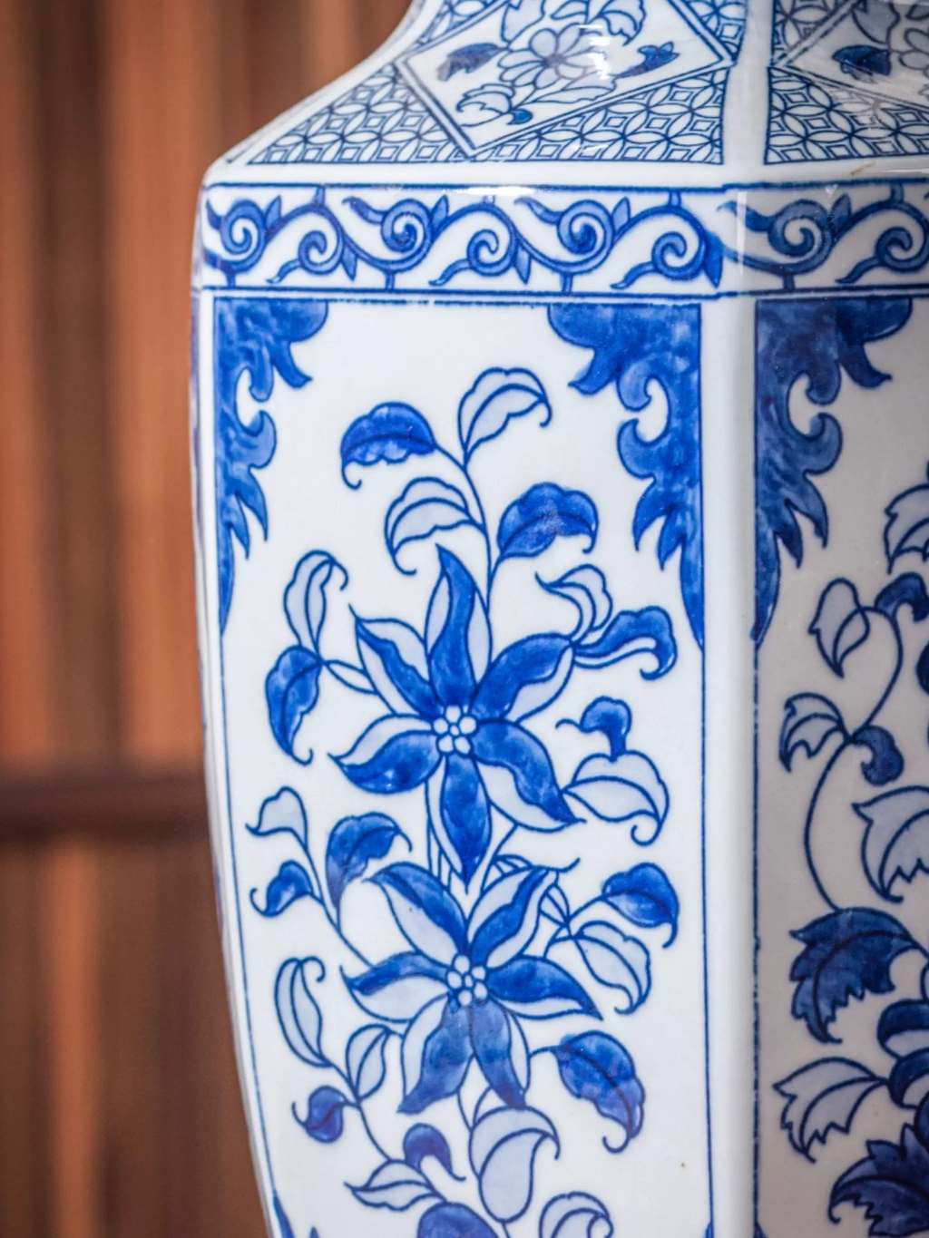 Jingdezhen handmade blue and white porcelain vase, timeless oriental craft, ideal decorative art gift for housewarming and art collectors