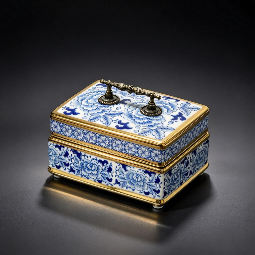 Jingdezhen Hand Painted Blue and White Porcelain Jewelry Box