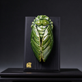 Shiwan handmade cicada ceramic ornament, national intangible heritage pottery sculpture for career blessing