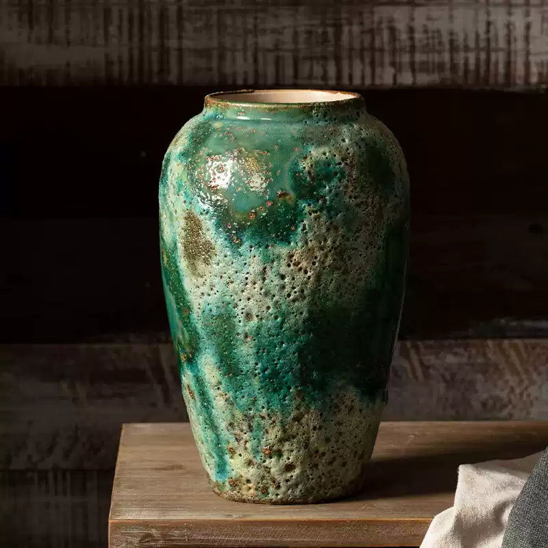 Versatile Jingdezhen handcrafted ceramic vase, display on tabletop or floor for flower decor